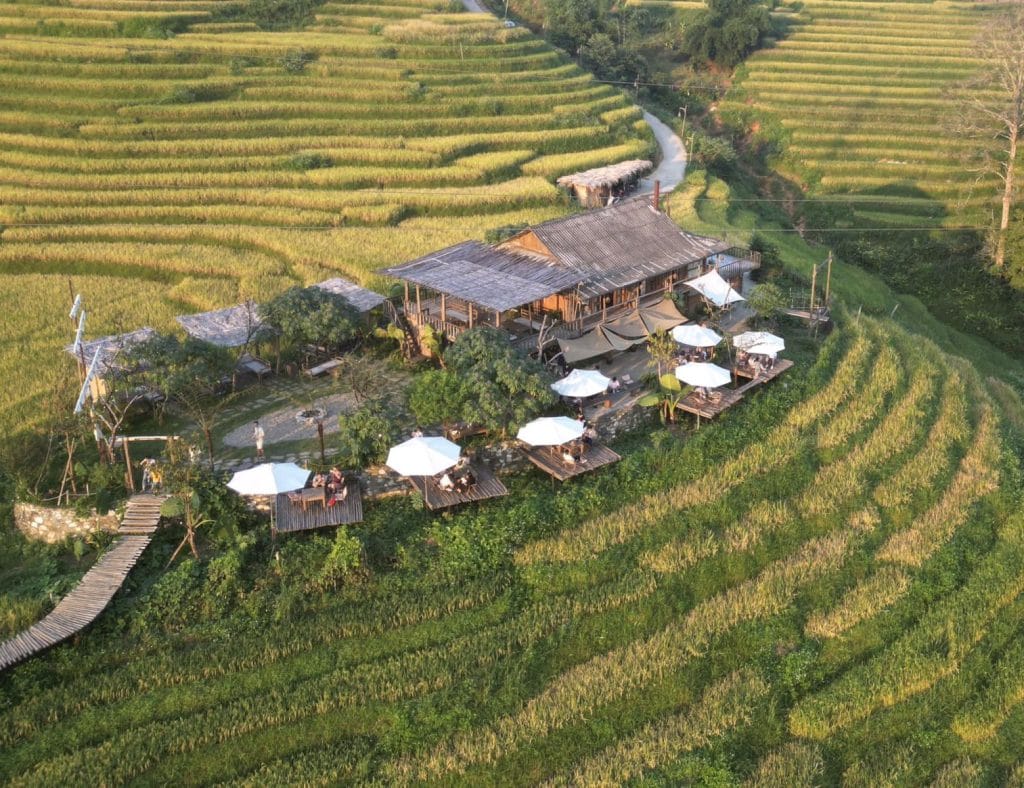 🌾 Top 8 Beautiful Cafes with Rice paddies in Sapa 4 salling sapa