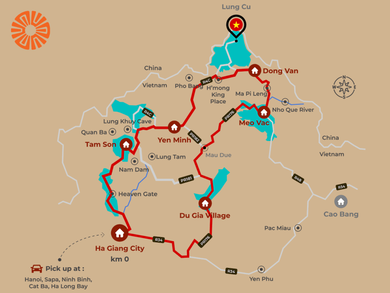 Ultimate Ha Giang Loop Map and Route Guide 2026: 4-Day Motorcycle Itinerary 6 Bản đồ vòng cung Hà Giang